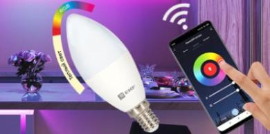 Умная лампа Connect 5W WIFI RGBW E14 от EKF